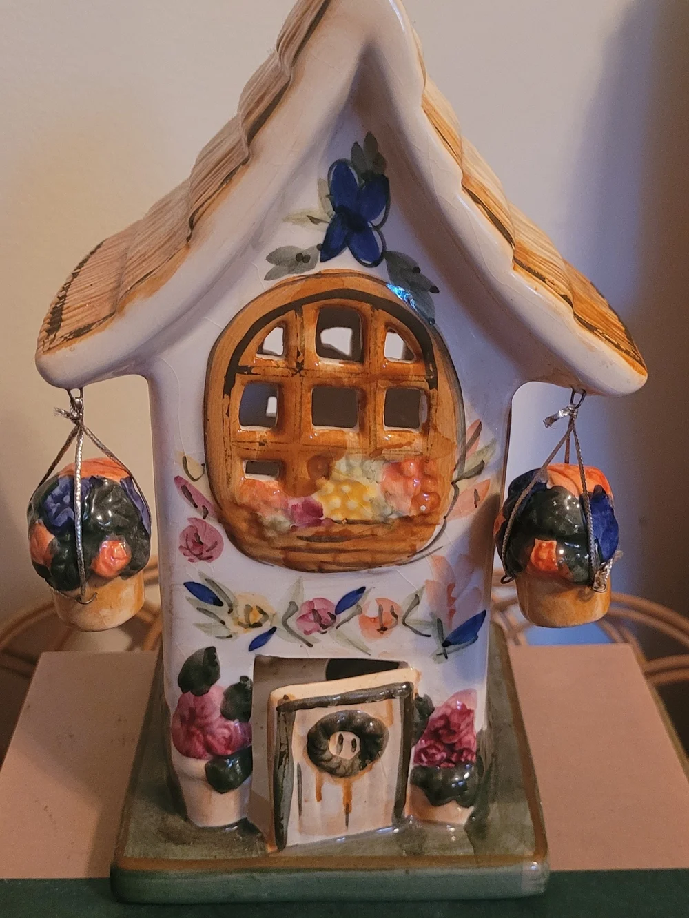 Ceramic Partylite House Tealight Luminary.